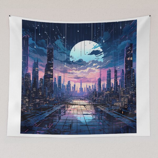 Item preview, synthwave In the distance towering megastructure designed and sold by artyficial-.