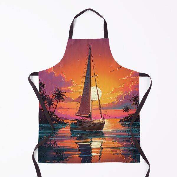 Item preview, synthwave Set sail at sunset ship designed and sold by artyficial-.