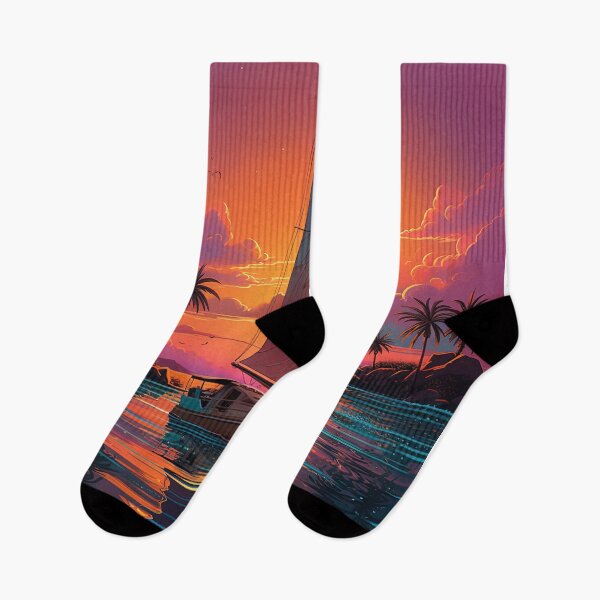 Item preview, synthwave Set sail at sunset ship designed and sold by artyficial-.
