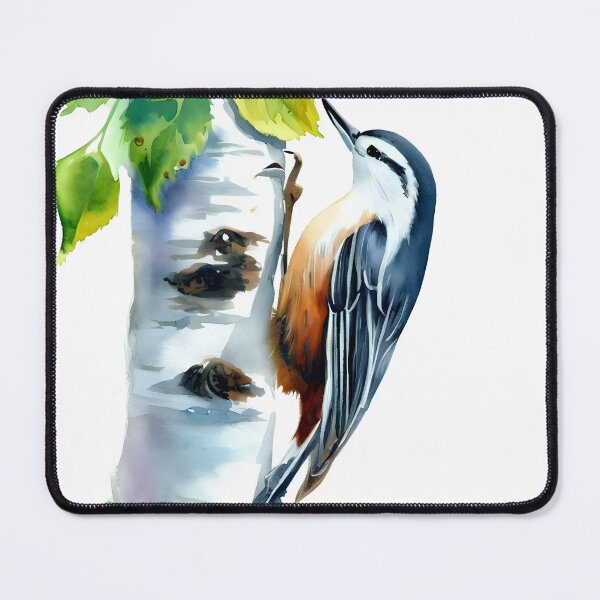 Item preview, Nuthatch climbing in bitch tree designed and sold by ColorOfBirds.