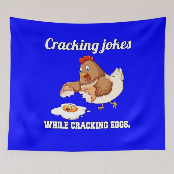 Item preview, Funny Chicken Farmer Humor Cracking Jokes While Cracking Eggs designed and sold by fantasticdesign.