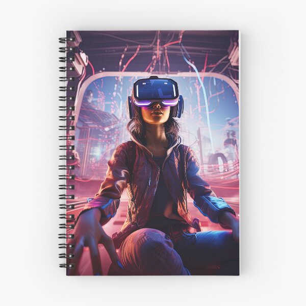 Item preview, synthwave virtual reality girl experiencing new life designed and sold by artyficial-.