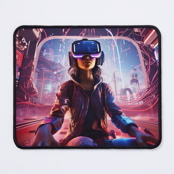Item preview, synthwave virtual reality girl experiencing new life designed and sold by artyficial-.