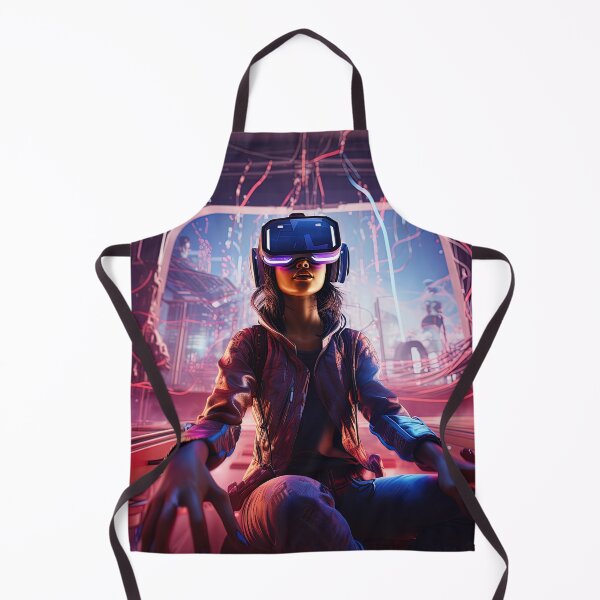 Item preview, synthwave virtual reality girl experiencing new life designed and sold by artyficial-.