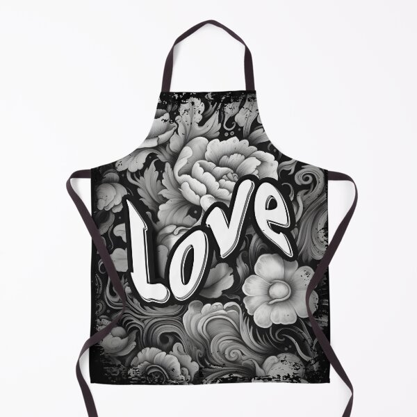 Item preview, Floral LOVE in black and white designed and sold by Nange and Gabe.