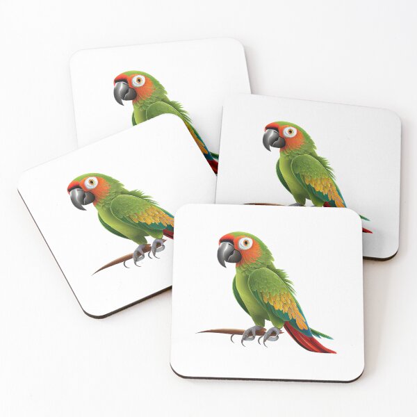 Item preview, A cheeky Parrot with green, red, yellow and blue feathers designed and sold by naturemenagerie.