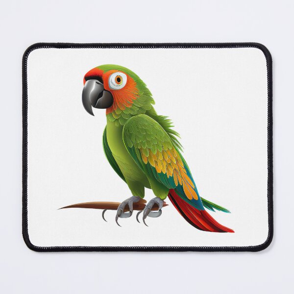 Item preview, A cheeky Parrot with green, red, yellow and blue feathers designed and sold by naturemenagerie.