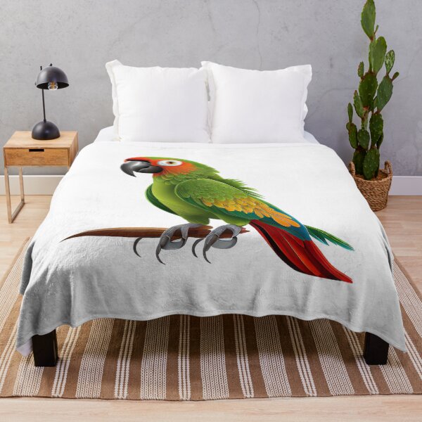 Item preview, A cheeky Parrot with green, red, yellow and blue feathers designed and sold by naturemenagerie.