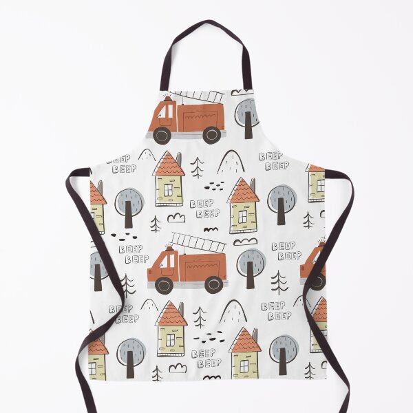Item preview, Cute fire truck and houses pattern designed and sold by Annpattern.