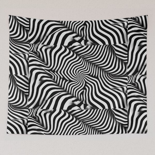Item preview, Black and white swirl optical illusion pattern designed and sold by Beso75.
