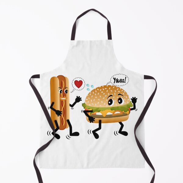 Item preview, Girl Hot Dog Emoji Running After Boy Cheeseburger Emoji // Humorous Food Sticker designed and sold by Elsy's Art.