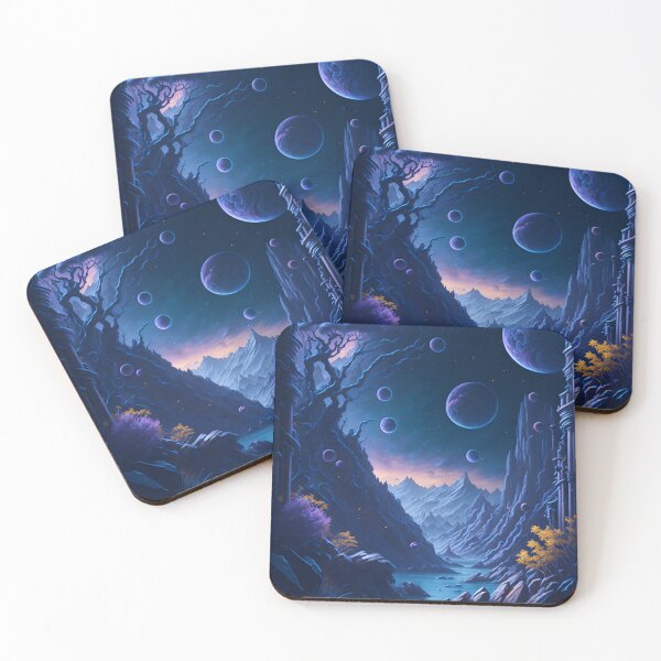 Item preview, Beautiful Space with Mystical Planets designed and sold by ViralVibeLab.