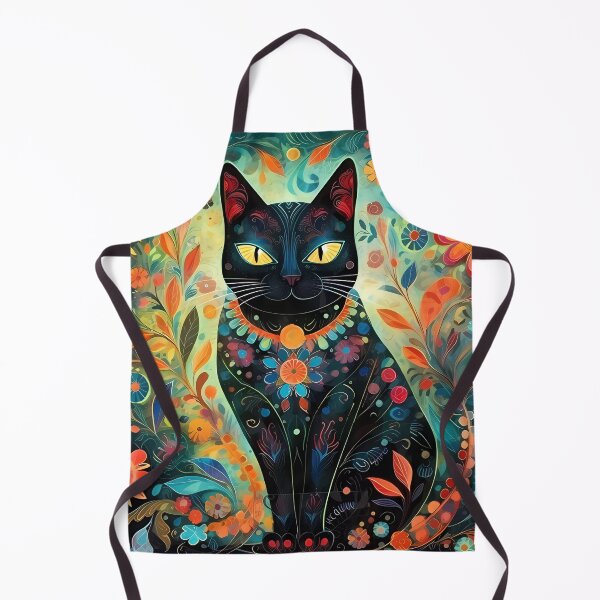 Item preview, Black cat decorated with flowers designed and sold by VeronicArt85.