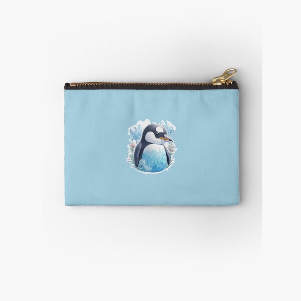 Item preview, Adorable Mountain-Belly Penguin Amidst Ocean Waves Design designed and sold by EcstaticArt.
