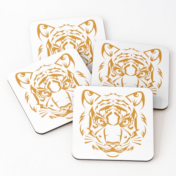 Item preview, Yellow tiger head line art  designed and sold by nickardi.