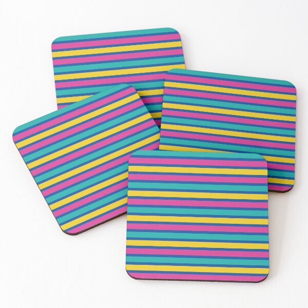 Item preview, Stripes in Magenta Yellow Turquoise and Blue designed and sold by tonymagnerart.