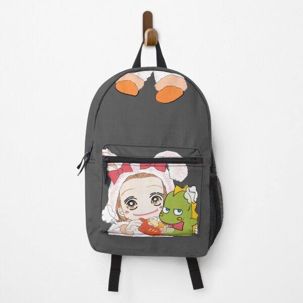 Item preview, girl with little T-rex dinosaur / doodle sticker designed and sold by Bubbleya.