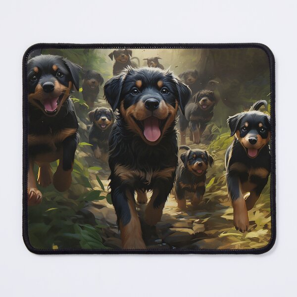 Item preview, Rottweiler puppies in the forest designed and sold by ebrawne.