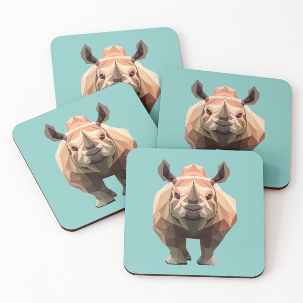 Item preview, Rhino (Turquoise BG) designed and sold by PolygonXYZ.