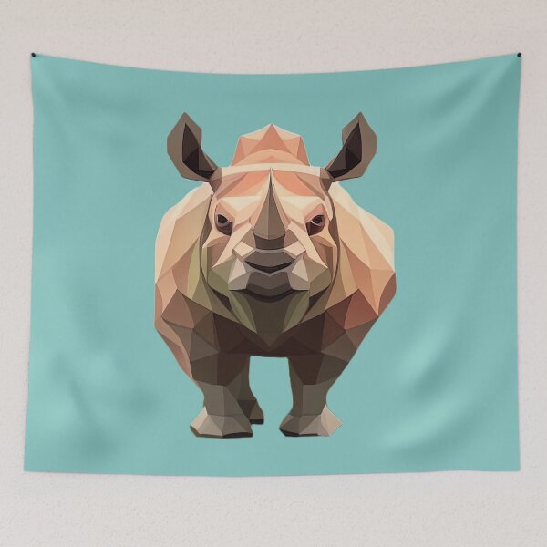Item preview, Rhino (Turquoise BG) designed and sold by PolygonXYZ.
