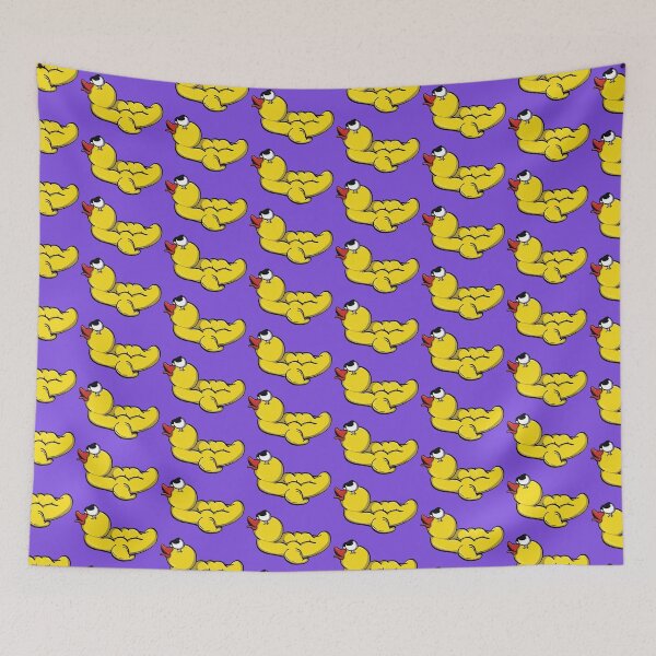 Item preview, squished yellow rubber bath duck illustration Purple designed and sold by monqey.