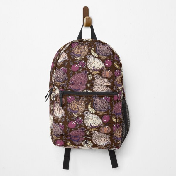 Item preview, Autumnal Quail, Pomegranates, and Gourds in Earth Tones designed and sold by Quail and Friends.