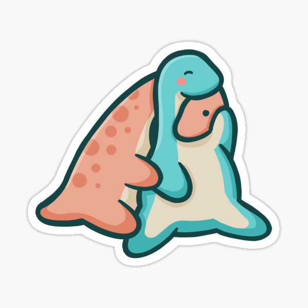 Item preview, Cute dinosaur couple cuddling, hugging, dino designed and sold by hugadino.
