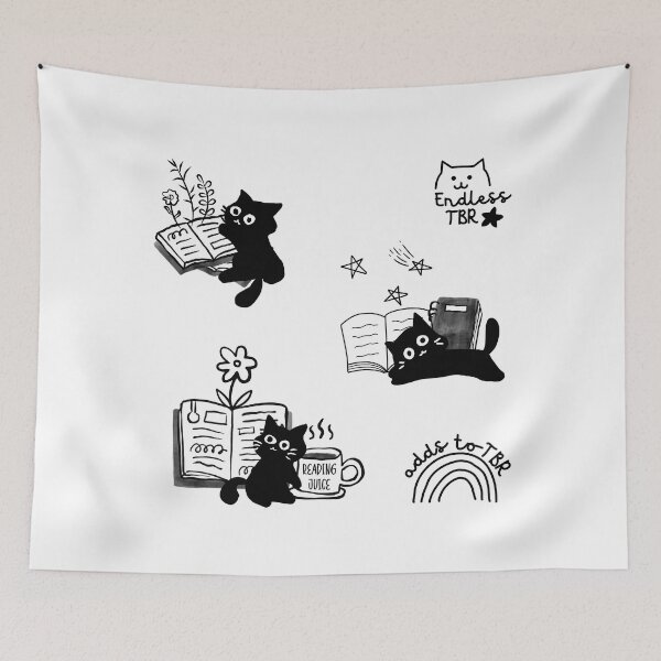 Item preview, Cats and Books Animal Doodles Cute Bookish Aesthetic Pack designed and sold by Cawaiico.