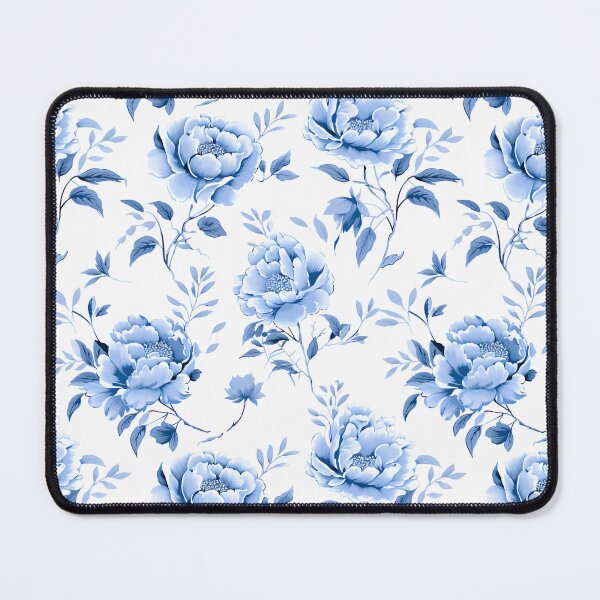 Item preview, Blue Cottagecore Floral Peony Toile de Jouy Pattern designed and sold by TeaticketRoyal.