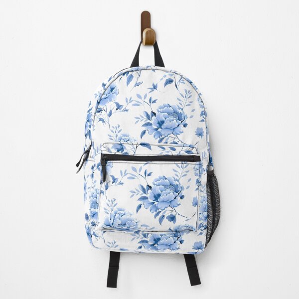 Item preview, Blue Cottagecore Floral Peony Toile de Jouy Pattern designed and sold by TeaticketRoyal.