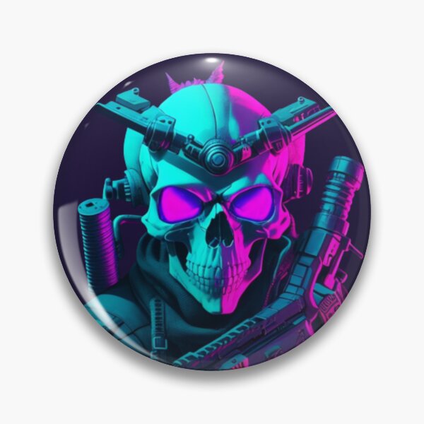 Item preview, Skull with guns, neon style designed and sold by mikaws.