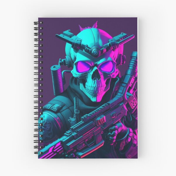 Item preview, Skull with guns, neon style designed and sold by mikaws.