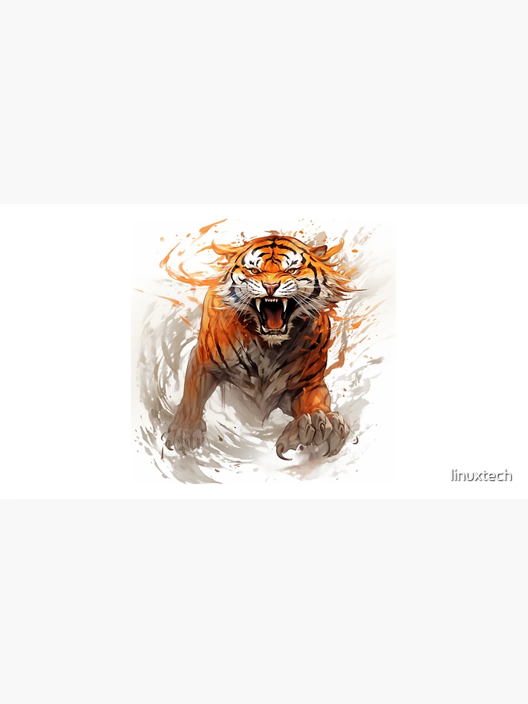 Imagen 3 de 3, Gorra con la obra tigre IA, diseñada y vendida por linuxtech.