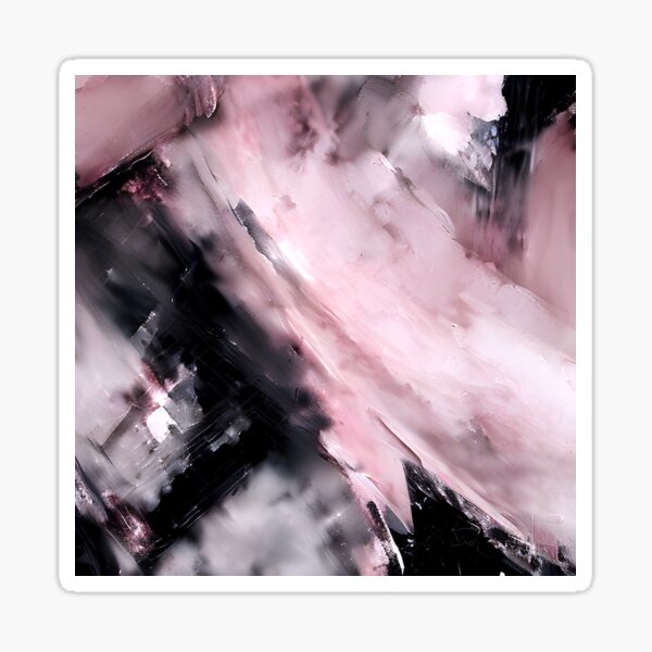 Item preview, Blush Chaos: Black, White and Pink Print - New Original Abstract and Unique Mix Media Art designed and sold by Bridie  OBrien.