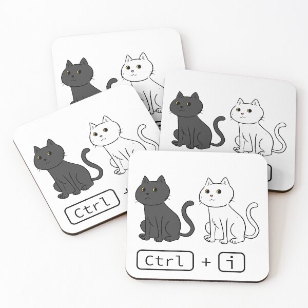 Item preview, Keyboard Shortcuts Invert Cats black and white designed and sold by jiamthings.