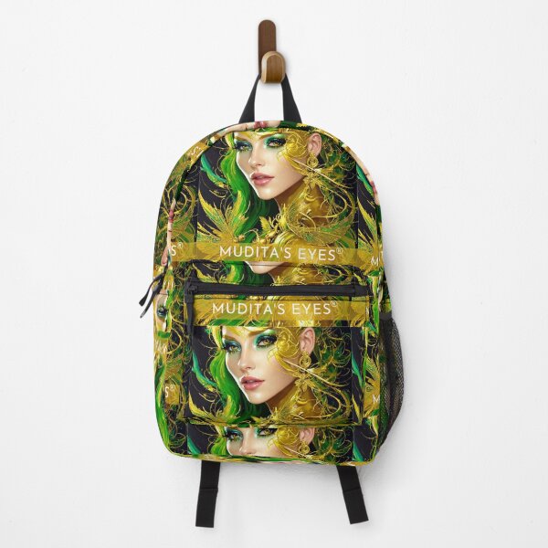 Item preview, Muditas Eyes Beautiful Golden Green Dragonfly Goddess Branding Sticker designed and sold by MuditasEyes.