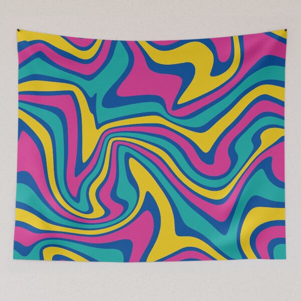 Item preview, Marble Stripes in Magenta Yellow Turquoise and Blue designed and sold by tonymagnerart.