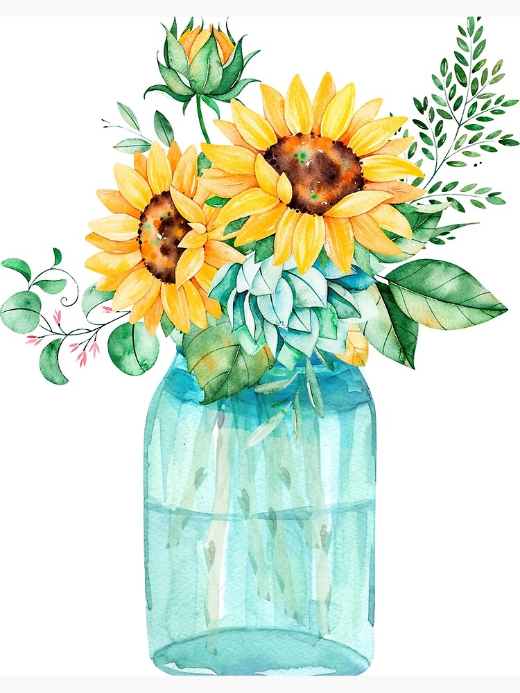 The Stupell Home Decor Collection Summer Wildflower Bouquet in A Mason Jar Watercolor Painting Framed Giclee Texturized Art, 11 x 1.5 x 14