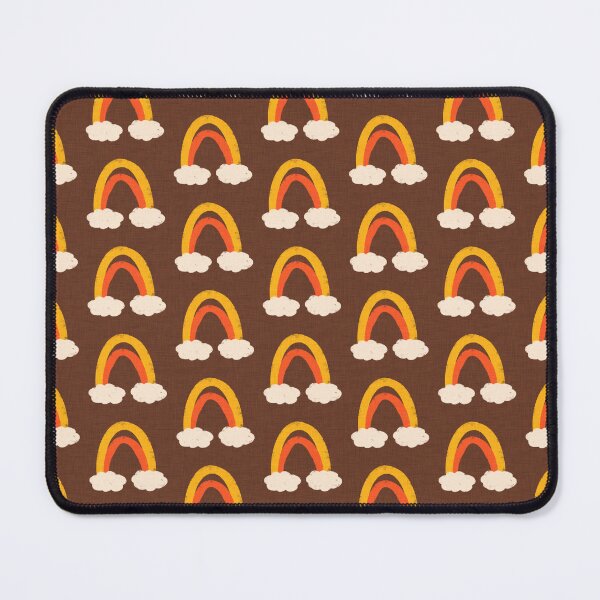 Item preview, Groovy 70s Cute Rainbow with clouds Brown designed and sold by susycosta.