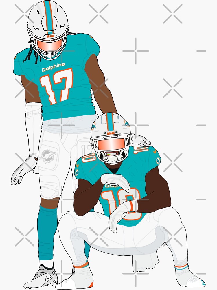 Jaylen Waddle Miami Dolphins Football Art Illustrated Poster Print