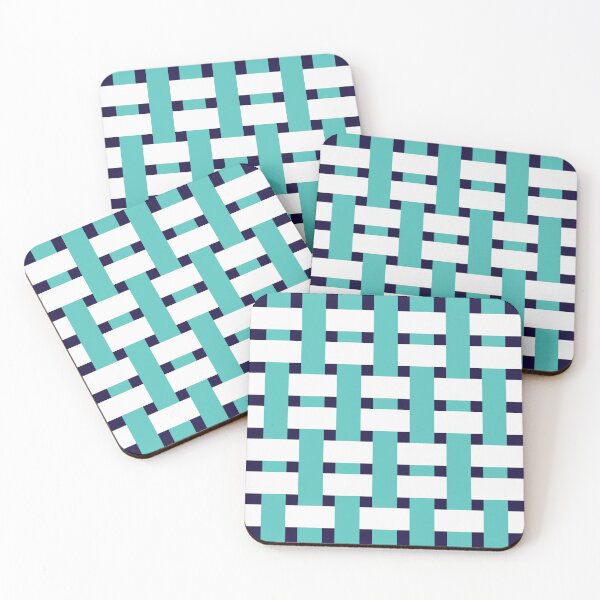 Item preview, Fabric Weave Types #06 - Warp Rib Weave Regular Pattern - Vibrant Colors - White, Green and Blue designed and sold by DesignCentrum.