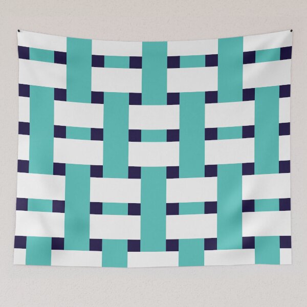 Item preview, Fabric Weave Types #06 - Warp Rib Weave Regular Pattern - Vibrant Colors - White, Green and Blue designed and sold by DesignCentrum.