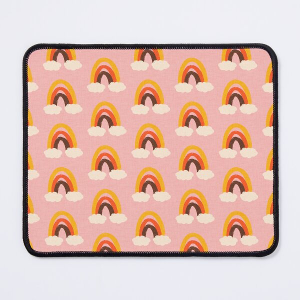 Item preview, Groovy 70s Cute Rainbow with clouds Pink designed and sold by susycosta.