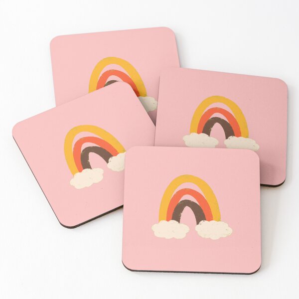 Item preview, Groovy 70s Cute Rainbow with clouds Pink designed and sold by susycosta.