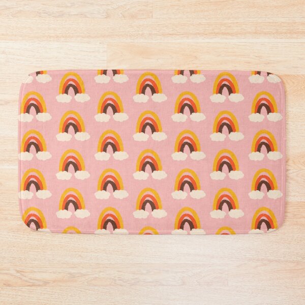 Item preview, Groovy 70s Cute Rainbow with clouds Pink designed and sold by susycosta.