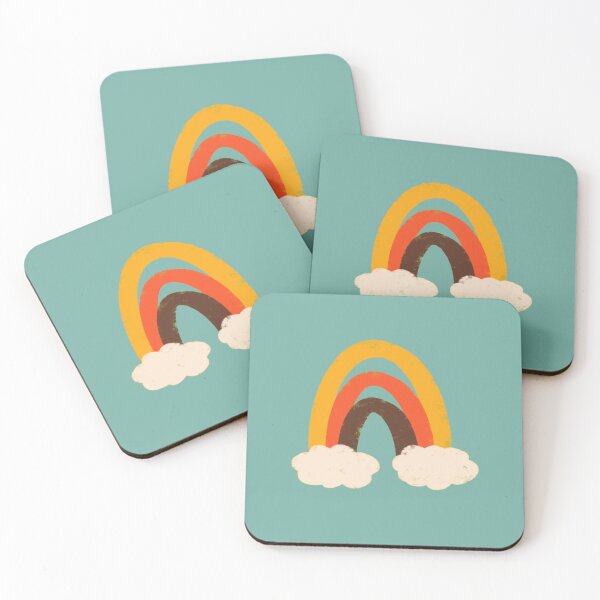 Item preview, Groovy 70s Cute Rainbow with clouds Blue designed and sold by susycosta.