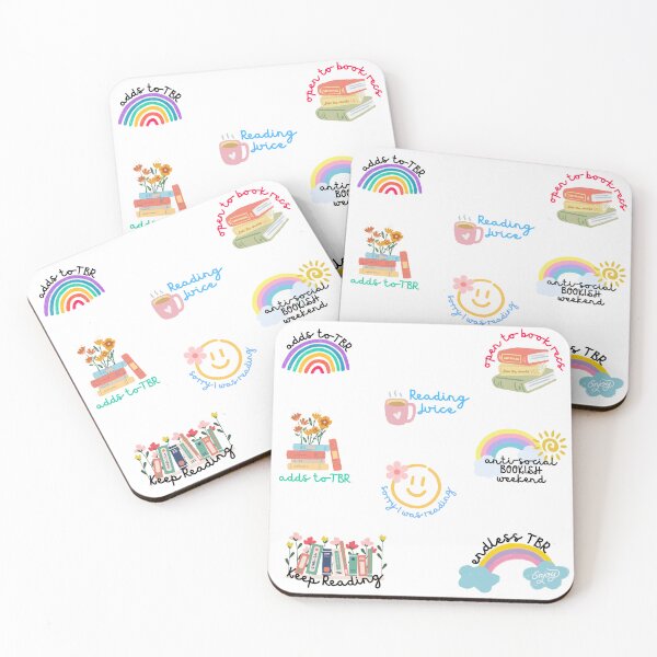 Item preview, Colorful Cute Doodles Pastel Bookish Aesthetic Book Lover Pack designed and sold by Cawaiico.