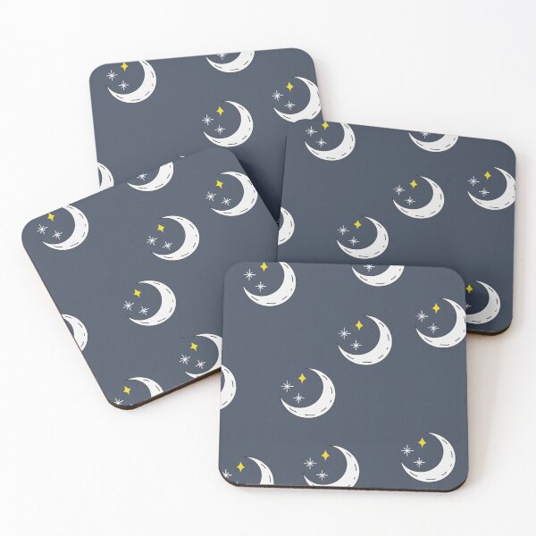 Item preview, Crescent moon night sky art pattern designed and sold by khachiche.