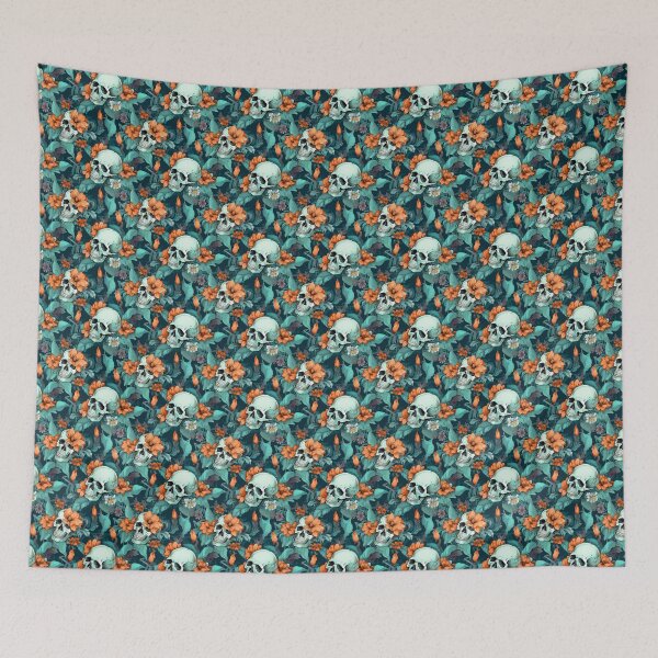 Item preview, Memento Mori Skulls. Summer Blue and Orange designed and sold by MrFish-Designs.