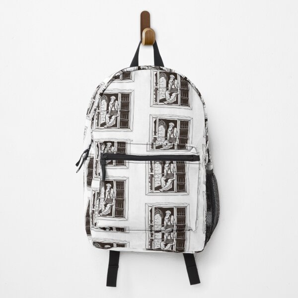 Item preview, An old man hanging in an open window of a schoolhouse designed and sold by ac-virtualshop.